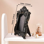 cadres photo résine noire baroques décoration florale gothique ornementale posable souvenirs mariage