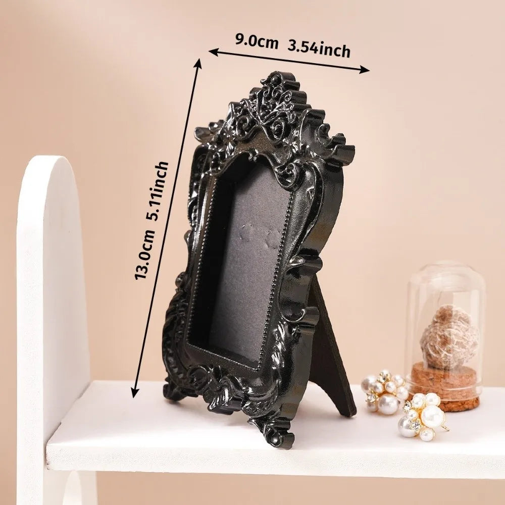 cadres photo résine noire baroques décoration florale gothique ornementale posable souvenirs mariage