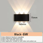 applique murale led moderne noire ip66 extérieur intérieur 110v 220v led