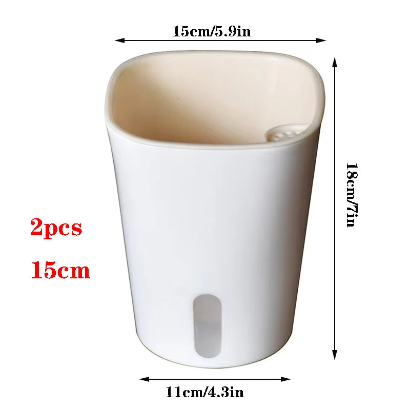 pots plantes autoarrosants blancs moderne 12.5cm 15cm 23cm ventilation grille tailles trous d'aération