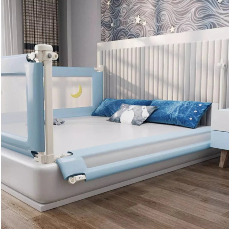 clôture lit enfant bleu clair motifs animaux clips magnétiques gris clair lune étoile moderne