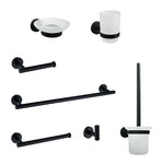 accessoires salle bain noir moderne porte serviettes papier toilette porte robe porte savon tasse