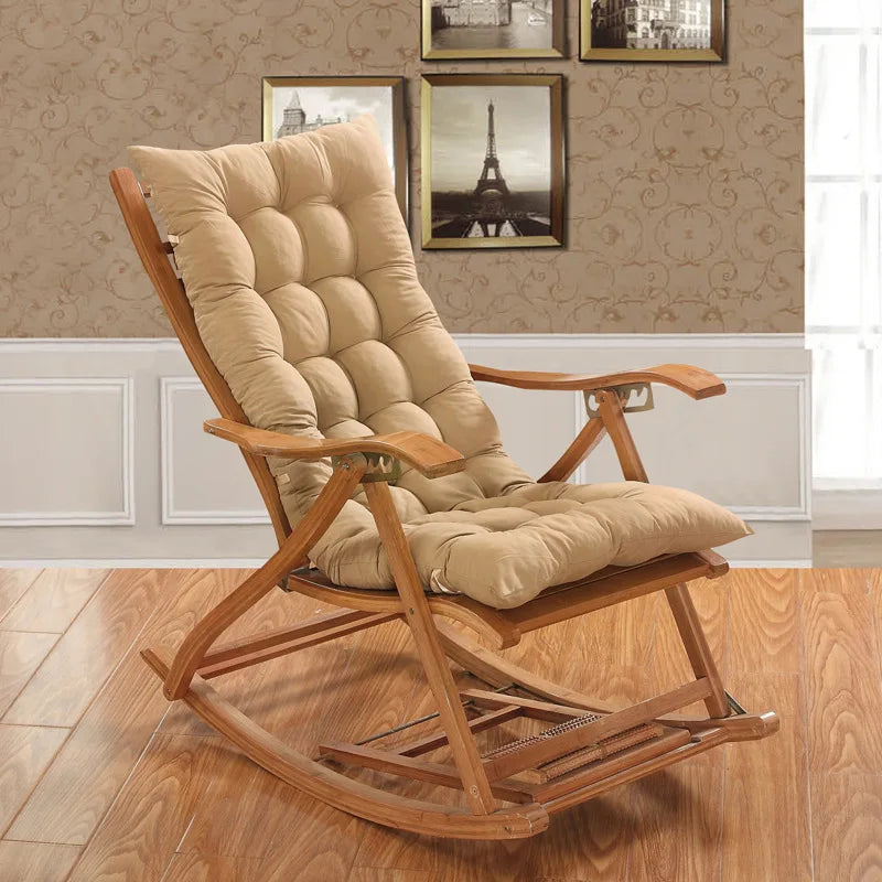 coussin épais rocking chair beiges tufted mousse pe polyester ruban confortable chaise longue toutes
