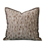 housse coussin carré moderne marron géométrique polyester 45x45cm 30x50cm decoration intérieure jacquard opaque