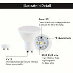 Ampoule LED GU10 6W 9W 12W 180° Blanc Opale Moderne Salon 50000h