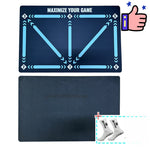 tapis entraînement football sportif lignes flèches turquoises noires dimension 900x600mm bandes élastiques ballon