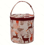 sac main rond polyestère réutilisable multi usages vert rose patchwork vintage fleur animal gravures