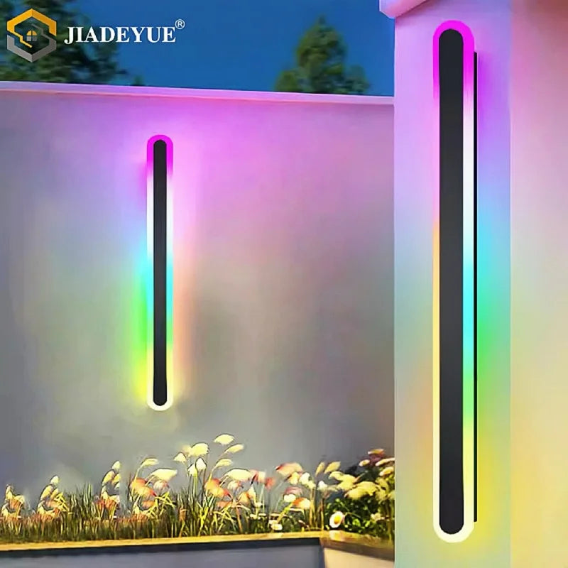 lampe led moderne extérieure ip65 rgb noir blanc télécommande