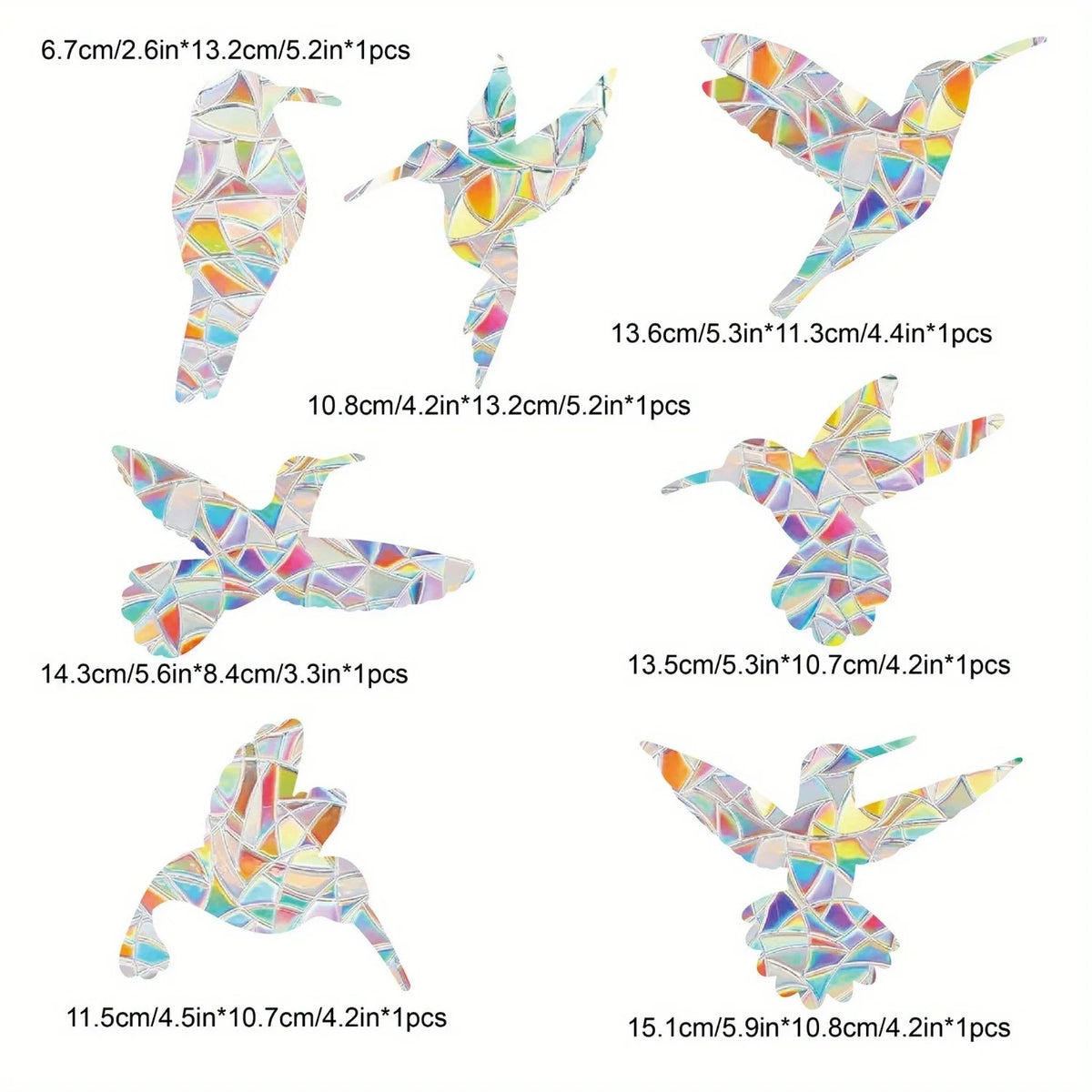 stickers decoratifs multicolores geometrique moderne adhesifs protection oiseaux fenetre anti collision