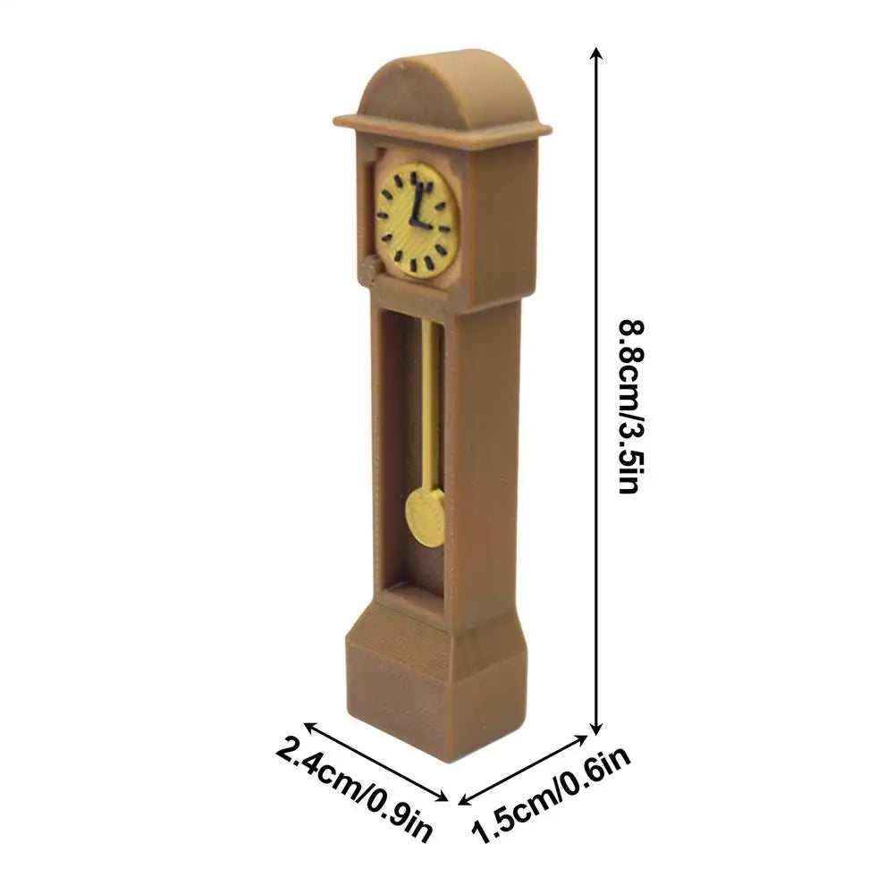 horloge pendule miniature bois naturel vintage artisanal marron clair