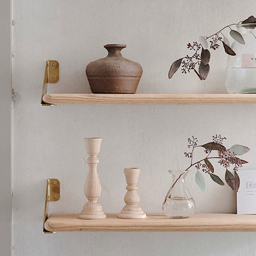 supports bougie bois naturel décoration classique rustique fixer chez soi chandelles incluses