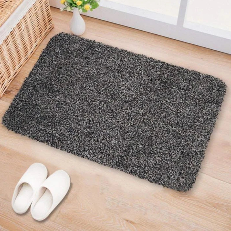 tapis porte gris moderne antidérapant absorbant extérieur 45x70cm texture épaisse motif pieds