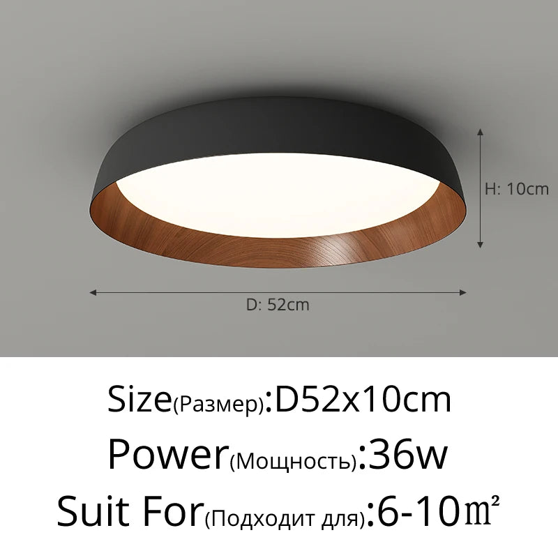 plafonnier moderne led lumineux bois clair opaque minimaliste suspension chambre