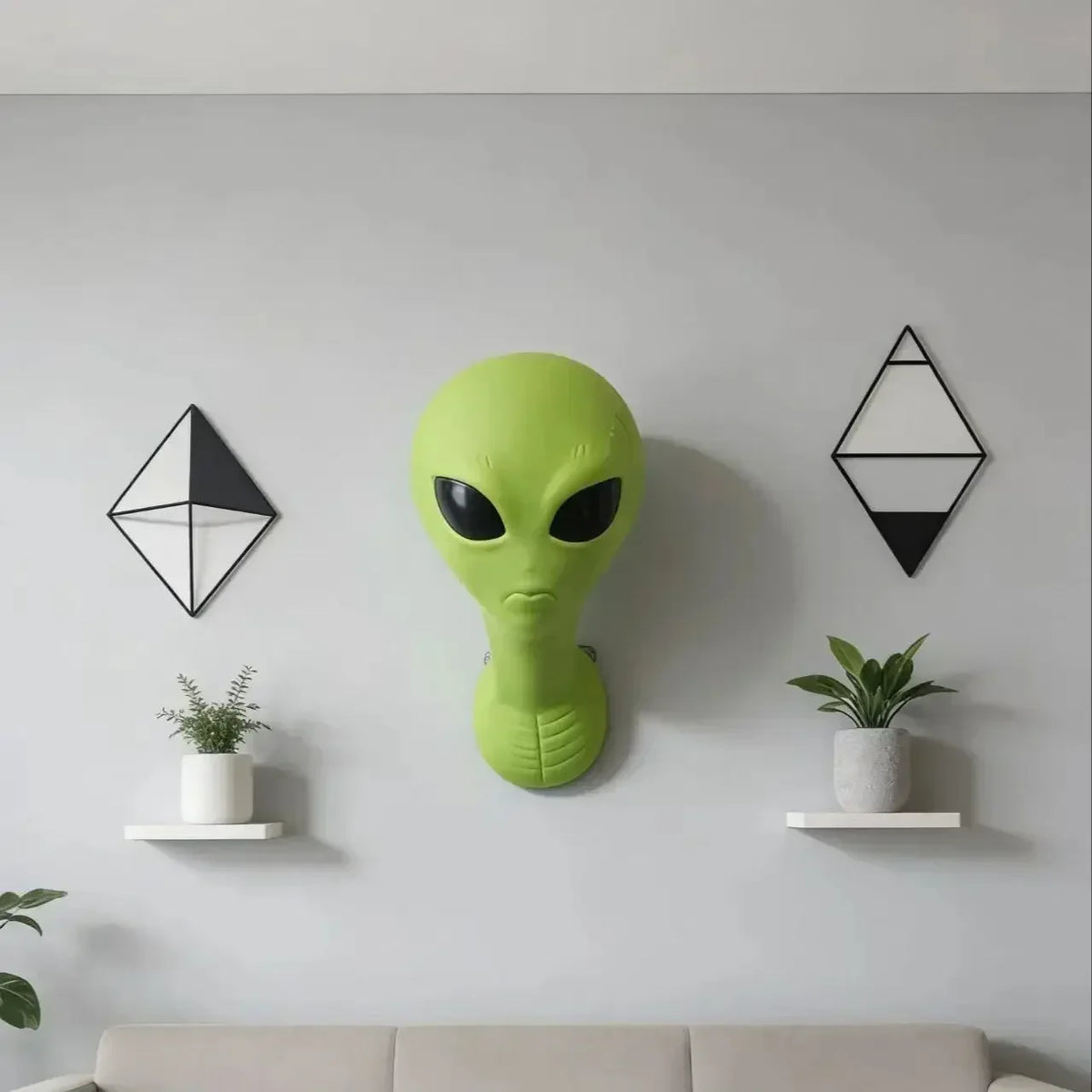 décoration murale extraterrestre vert 3d créative mains yeux noirs pvc