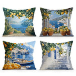 taies d'oreiller polyester citron vintage naturel fleurs blanches couleurs vives décoration maison jacinthe