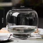 vase verre moderne transparent simple grande bouche table salon fleur hydroponie ornement double usage