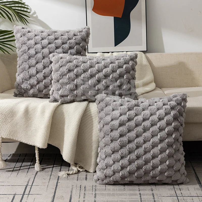 taies d'oreiller douces coussins carrés gris rose jaune moderne non toxiques polyester coton brodés
