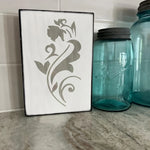 stencils peinture motifs floraux abstraits feuilles branches modernes artisanaux clips poignée zip