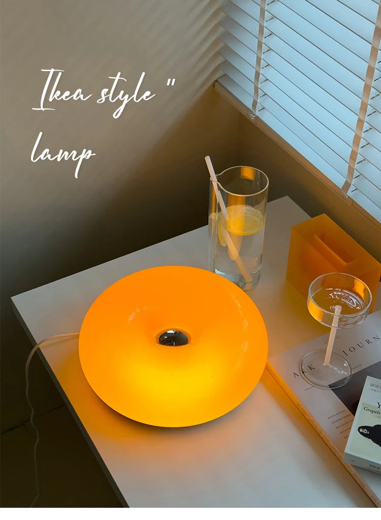 lampe décorative moderne orange blanche forme circulaire éclairage mural posable table moderne chambre étude