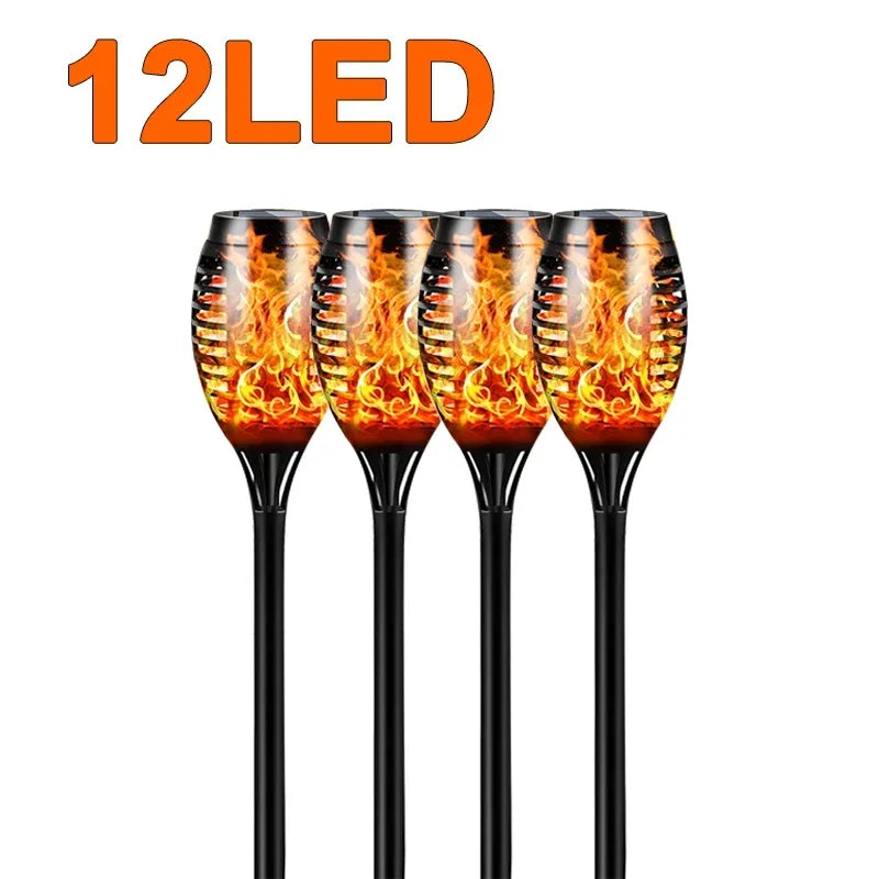 lanterne solaire led effet flamme vacillante moderne noire motif floral étancheextérieur jardin allée patio