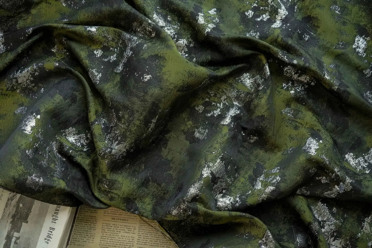 tissu imprimé floral vert gris rose blanc résistant intempéries polyester robe jupe coussin sac