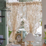 rideau tulle brodé fleur transparent classique maison chambre coucher