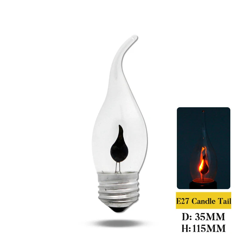 ampoule led flamme noire transparente moderne e14 e27 3500k 30000h lumens économieénergie