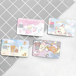 sticker adhésif carte bancaire dessin animé ours mignon rose bleu clair blanc