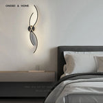 lampe murale moderne applique murale spirale abstraite noir lumière minimaliste fixée mur