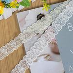 ruban dentelle motif floral blanc classique 2.3cm largeur 10mètres écologique tissu maille