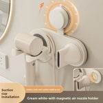 séchoir cheveux support mural ventouse moderne crème blanc imperméable métal plastique