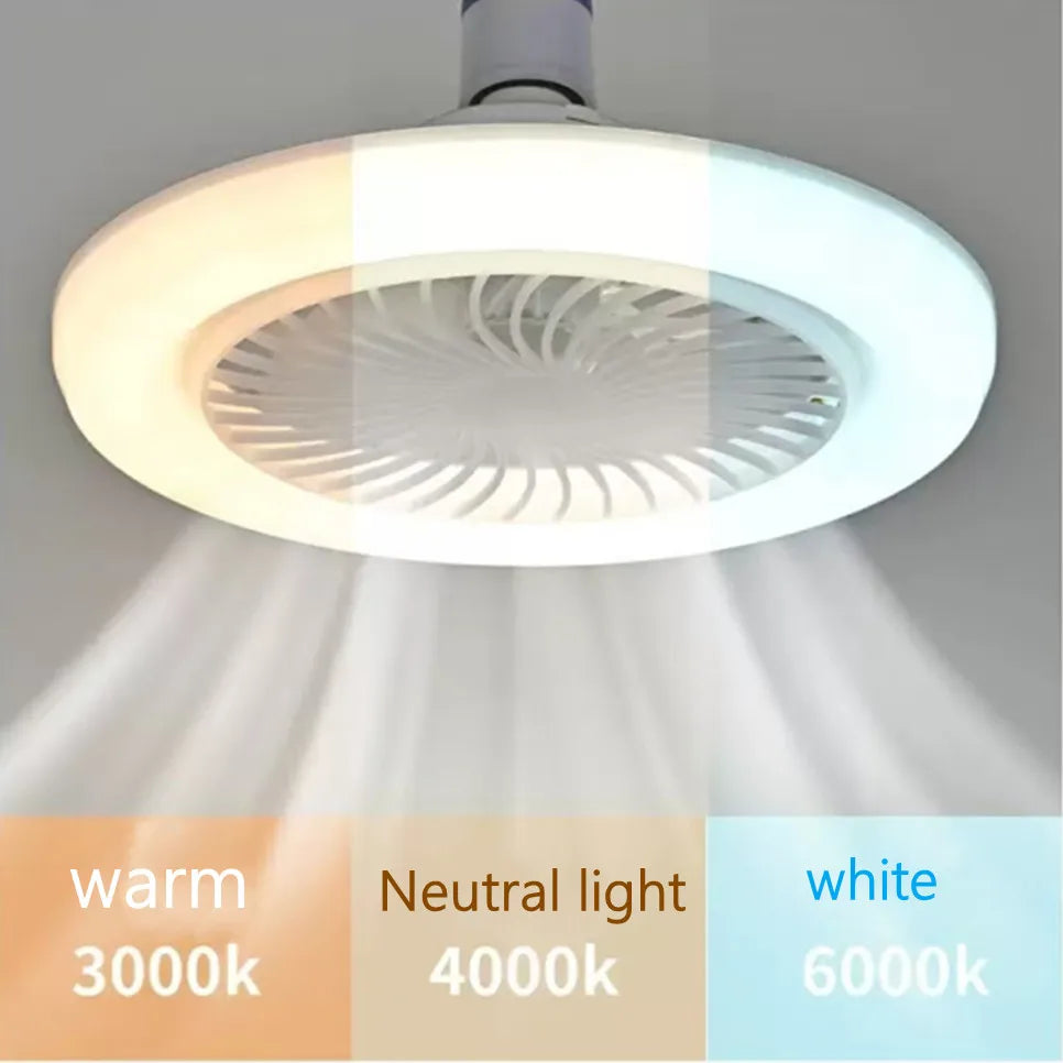 ventilateur lampe led vitesses télécommande intensité variable moderne blanc