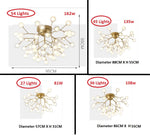 Suspension moderne or boules translucides 54 ampoules led grande taille chambre salon