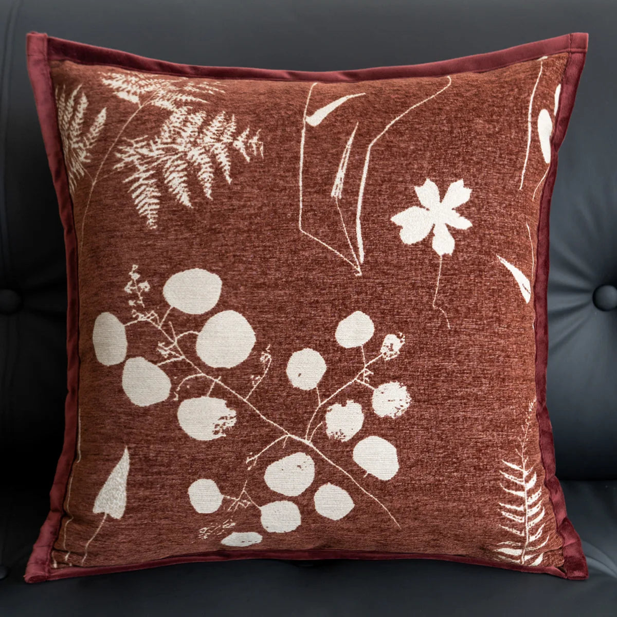 housse coussin polyester géométrique chevaux marron blanc moderne décoration intérieure nordique fixations