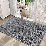 tapis absorbant bouclé gris moderne antidérapant intérieur chat chiens entrée salon