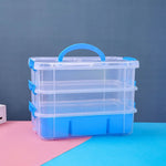 boîte rangement transparente moderne multicolore compartiments réutilisable plastique respectueux environnement poignées détachables