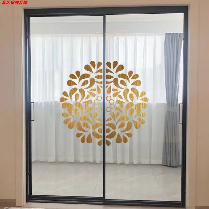autocollants décoratifs modernes fleurs stylisées doré rouge blanc pvc adhésifs intérieur extérieur 28x56 42x84