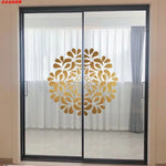 autocollants décoratifs modernes fleurs stylisées doré rouge blanc pvc adhésifs intérieur extérieur 28x56 42x84