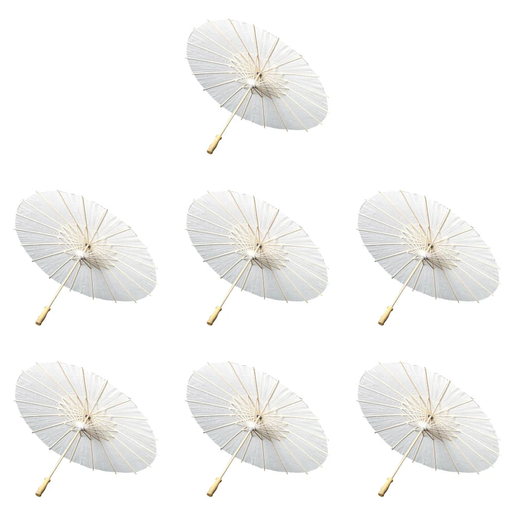 parapluie traditionnel blanc sans motif opacité vintage poignée bois résistant soleil