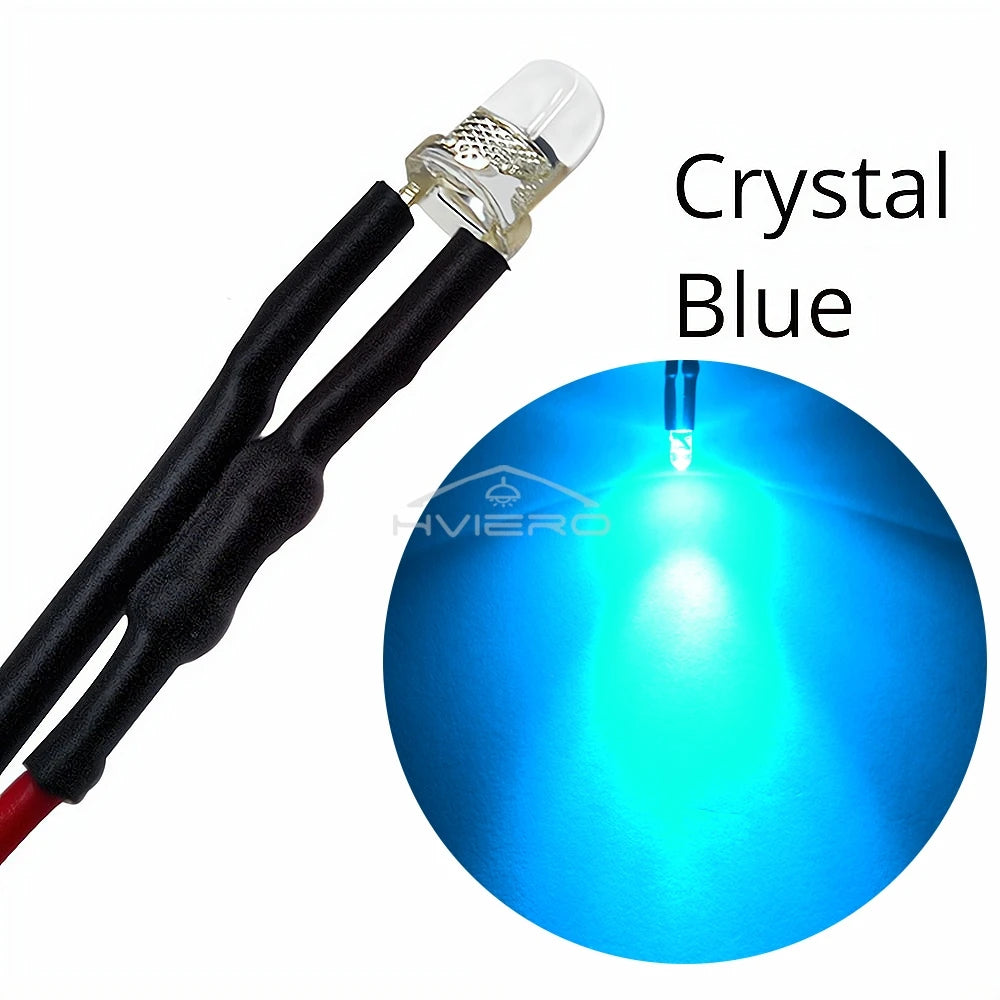 ampoules led pré câblées 5pcs ronde 3mm 20cm blanc rouge bleu vert jaune orange