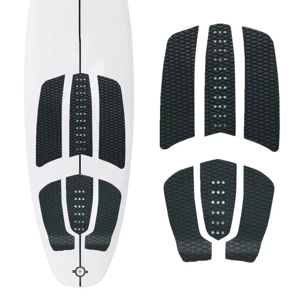 tapis traction surf planche noir blanc adhésif nid d'abeille points sportifs six pièces haute