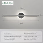 lampe murale led moderne or noir 40 60 cm mur vis fixe éclairage chambre