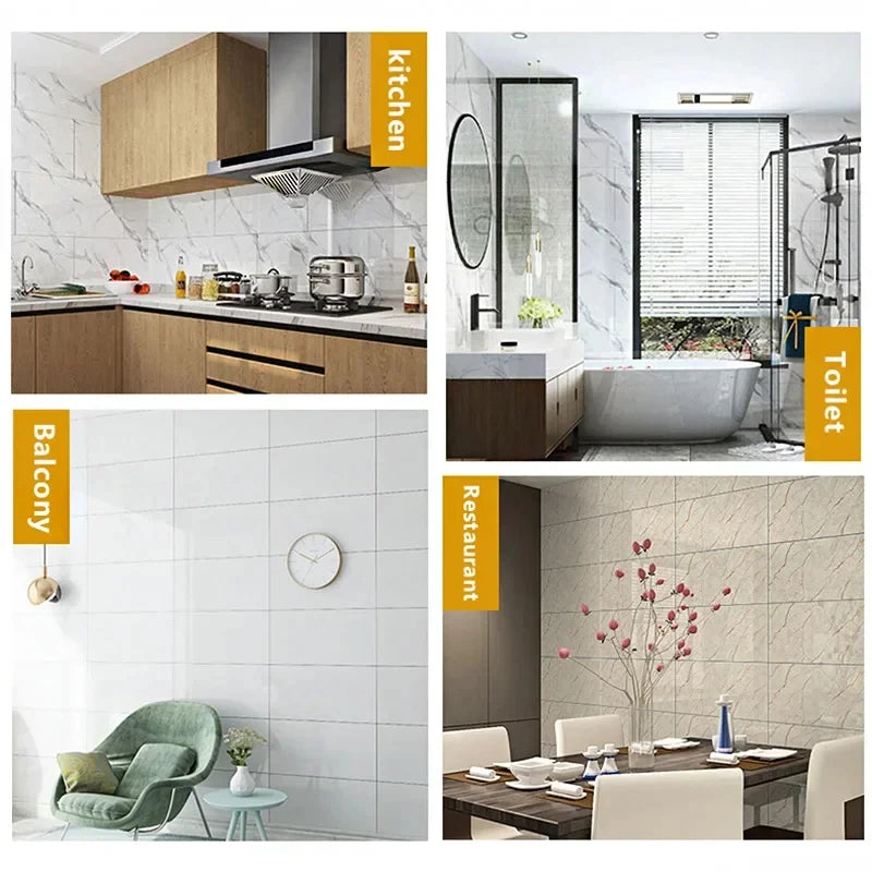 panneau décoratif marbre moderne adhésif imperméable résistant humidité noir gris beige blanc 30x30cm
