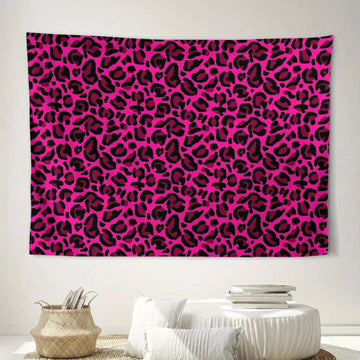 tapisserie imprimée léopard rose moderne salon chambre décoration murale polyestère lavable