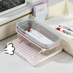 paniers métalliques maille moderne bleu rose jaune blanc organisateurs empilables multifonctionnels