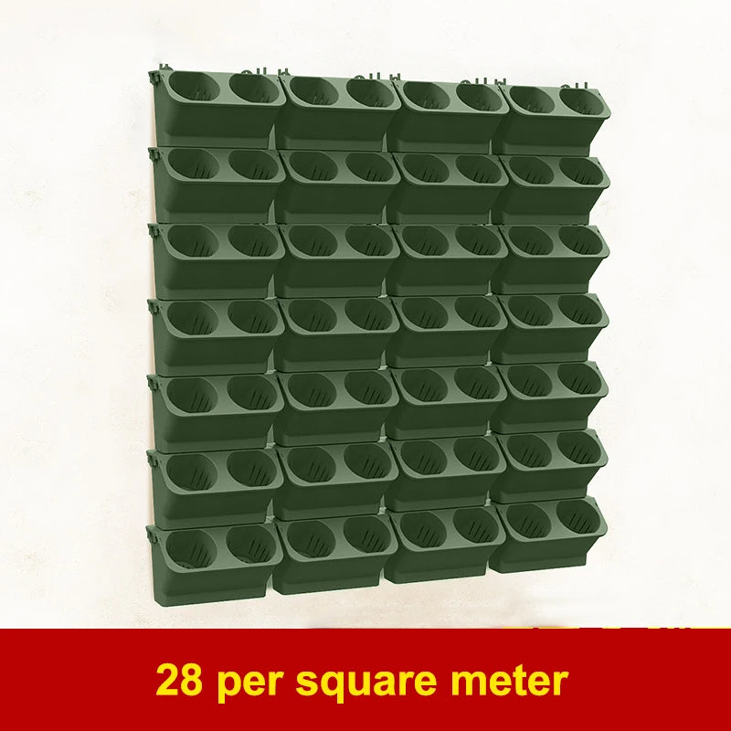 pots fleurs suspendus modernes vert foncé texture lisse polypropylèneextérieur decoration jardin