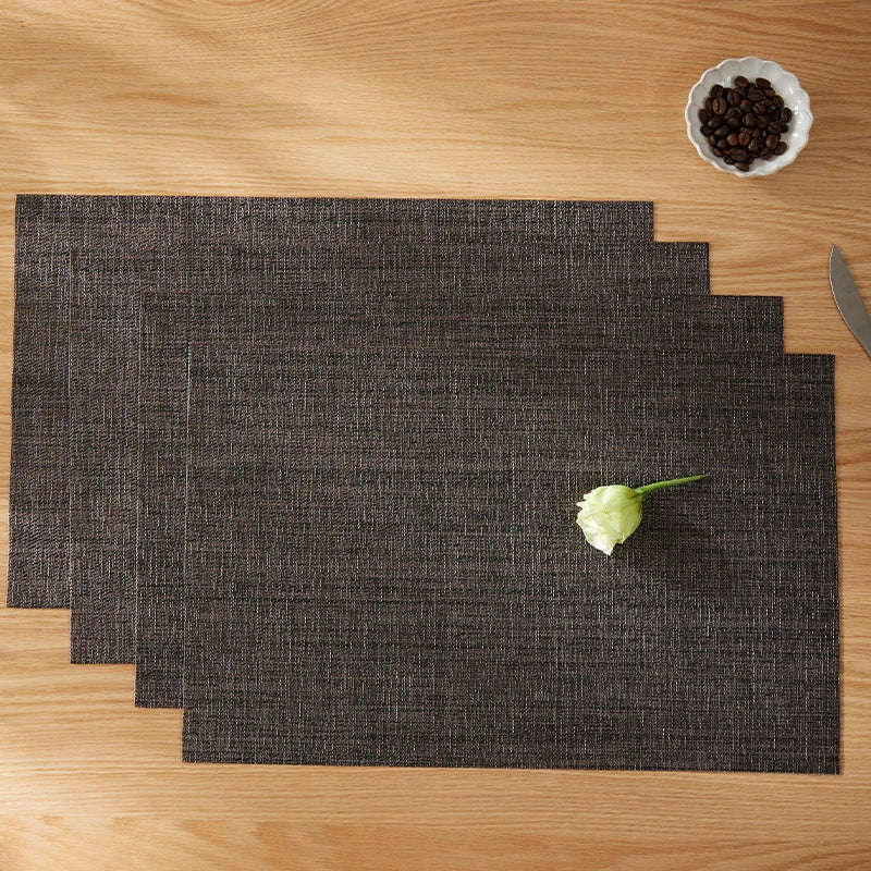 tapis table rectangulaire moderne gris foncé durable respectueux environnement pièces texture linéaire sans glisser