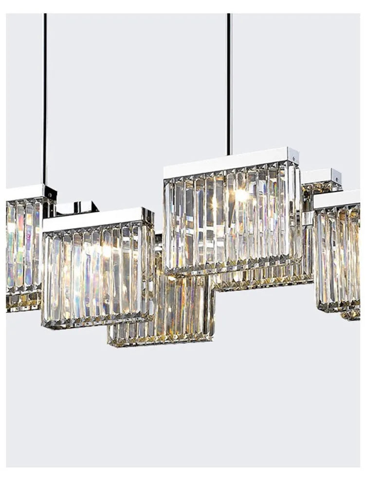 lampe suspendue moderne transparente chrome facettes 4200K 3000K 6500K 90260V 200082000lm