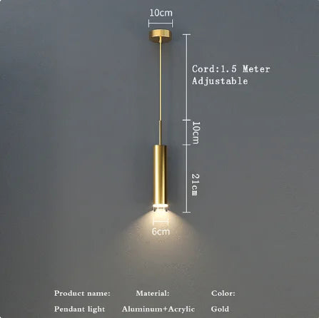 lumière suspendue led moderne minimaliste or blanc gris chambre salonhôtel