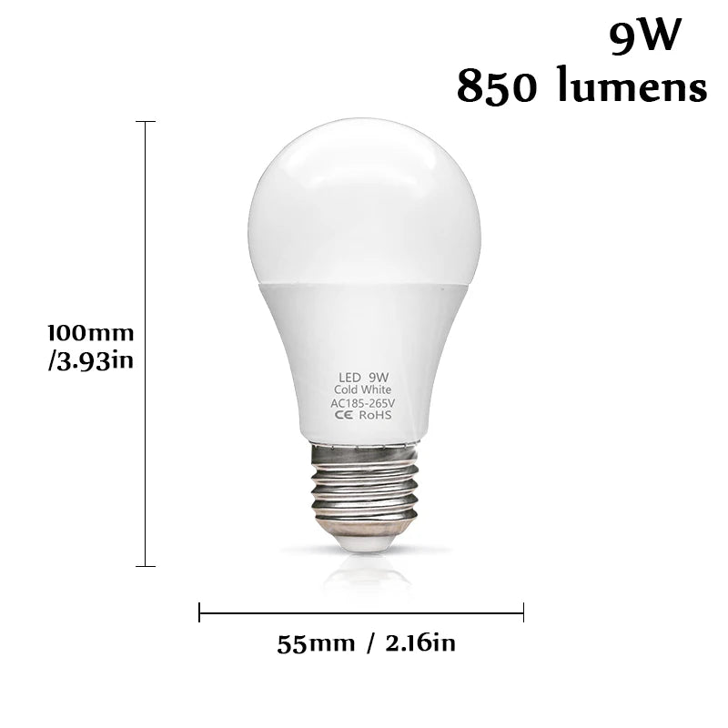 ampoule led 6w 9w 12w 15w 18w e27 blanc moderne haute luminosité 2000 lumens